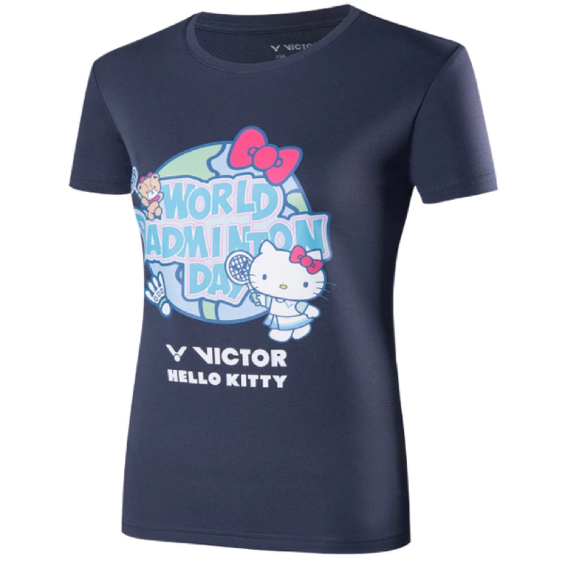 【VICTOR】{世界羽球日/女款} VICTOR X HELLO KITTY 聯名T恤 T-KT301