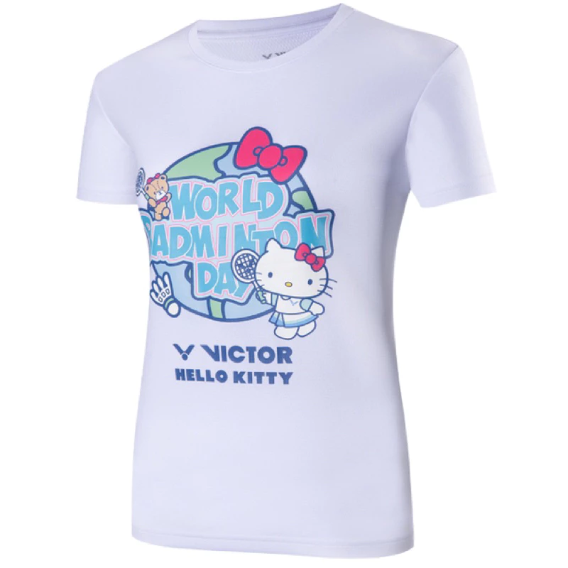 【VICTOR】{世界羽球日/女款} VICTOR X HELLO KITTY 聯名T恤 T-KT301