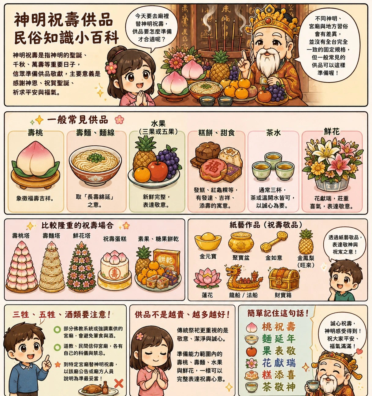 神明祝壽供品的民俗知識