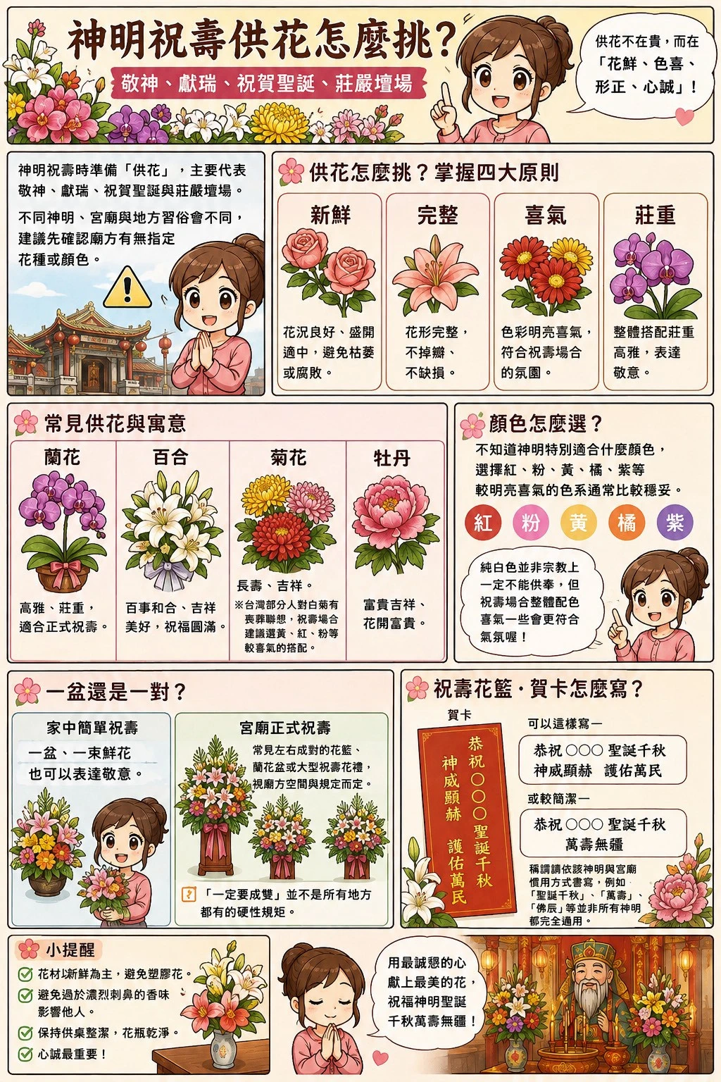 神明祝壽供花怎麼挑？