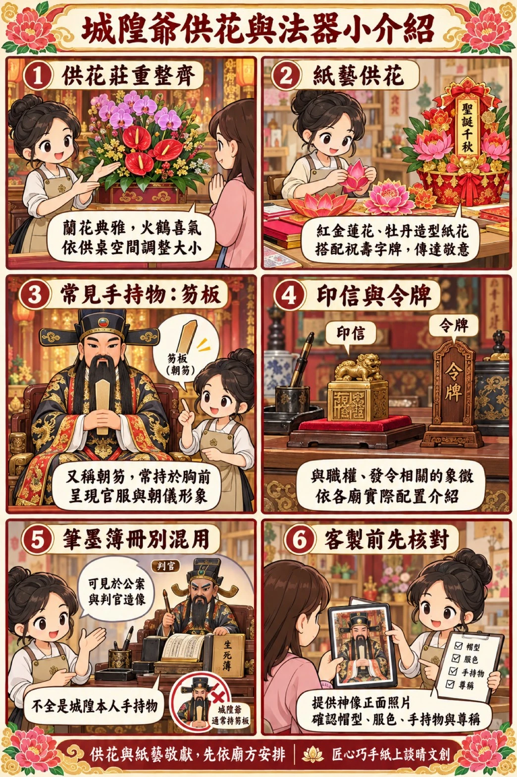 城隍爺供花與法器小介紹