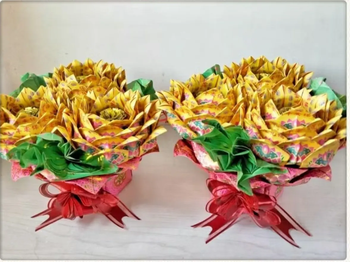 壽生蓮花花束一對
