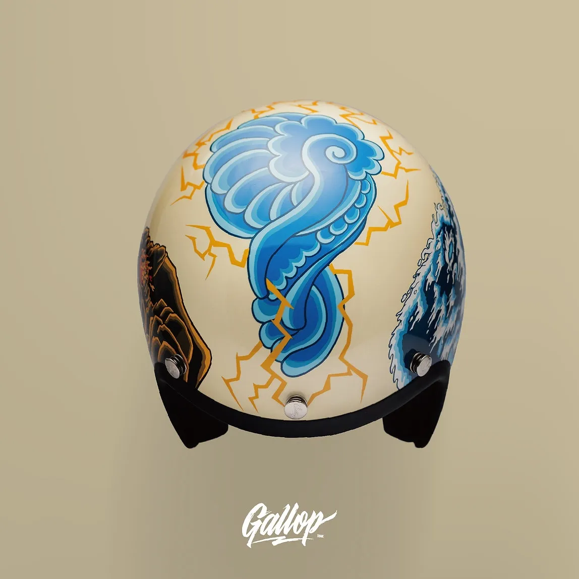 藝術家Jimmy Tsai x Gallop - 山海觀藝術 3/4半罩安全帽