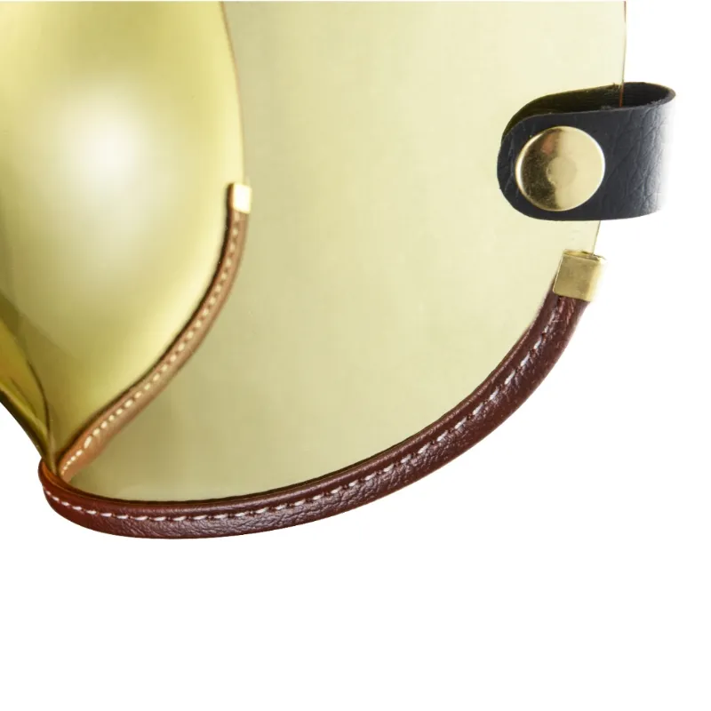 咖啡皮革TOP PP釦式風鏡-黃色