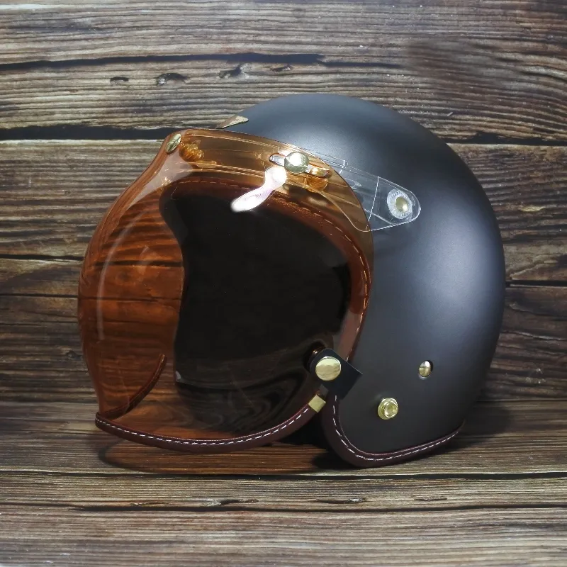 咖啡皮革TOP PP釦式風鏡-琥珀