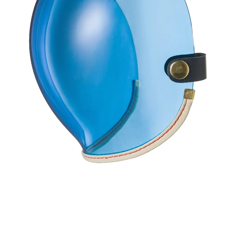 乳白皮革TOP PP釦式風鏡-藍色