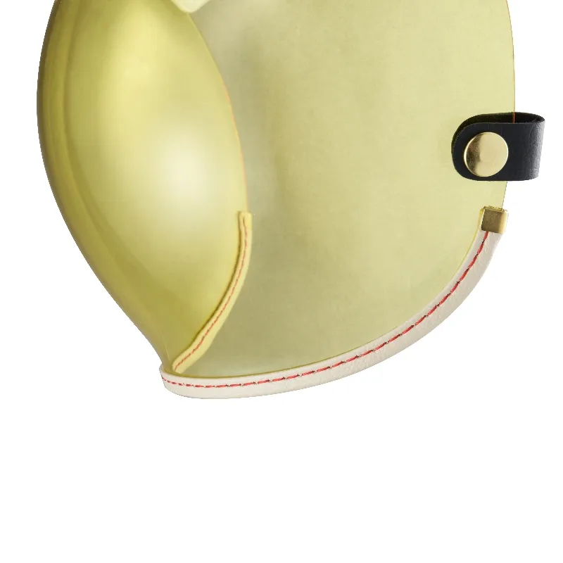 乳白皮革TOP PP釦式風鏡-黃色