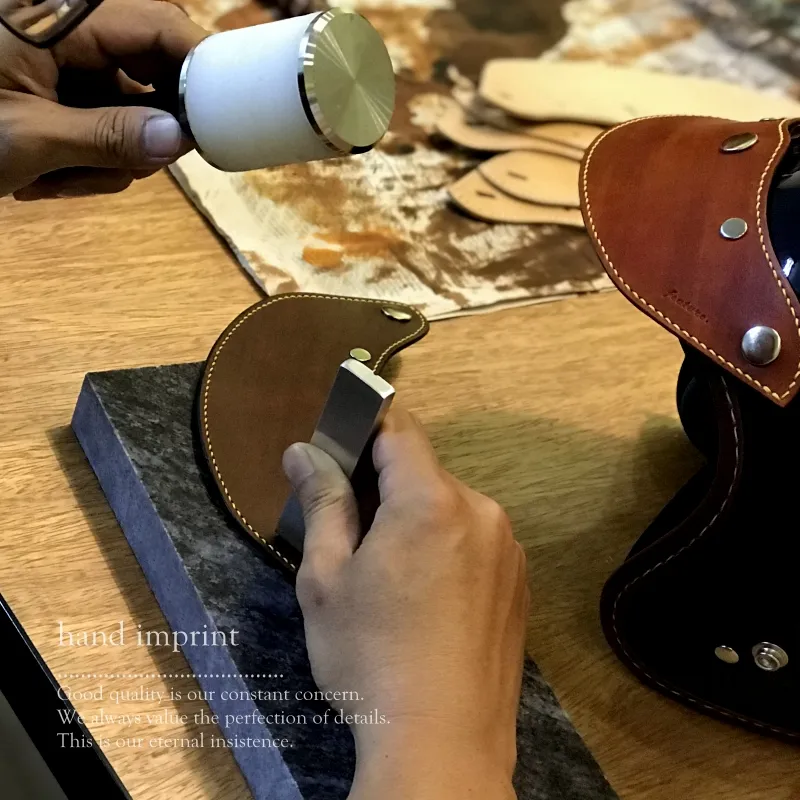 leather visor 手作皮革帽舌 - 銀釦 深綠色