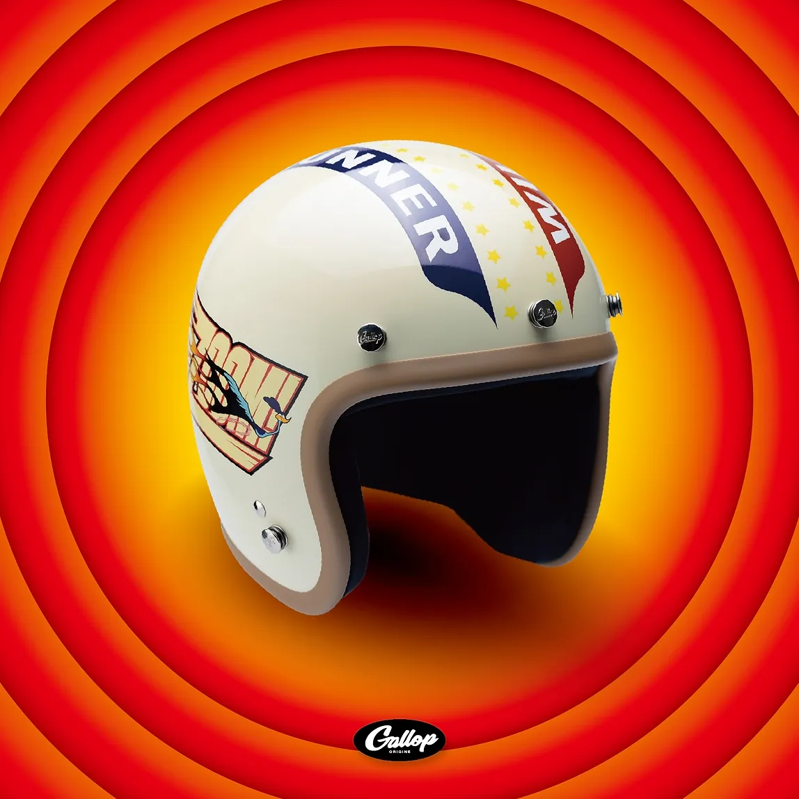 華納兄弟樂一通 x Gallop 嗶嗶鳥與威利狼款 聯名3/4復古安全帽