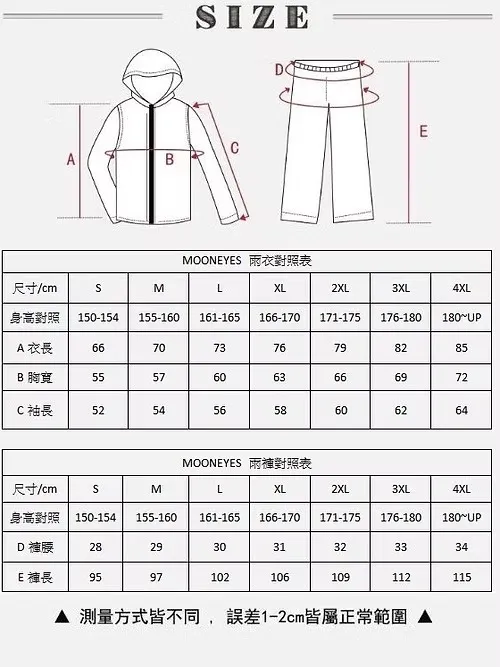 MOONEYES 騎士 兩件式雨衣 風衣 黑色款