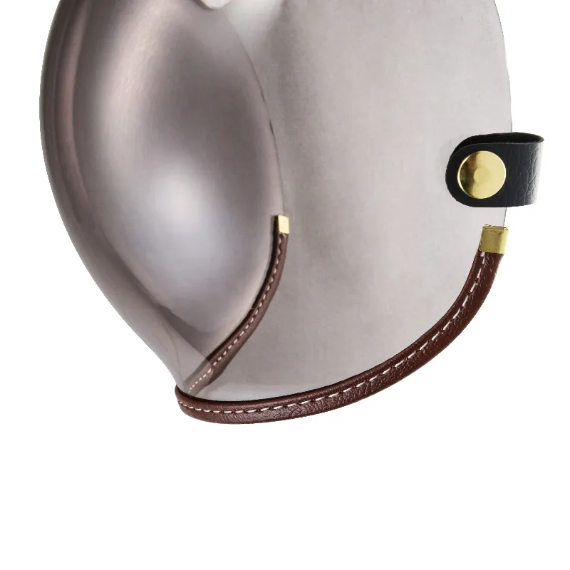 咖啡色皮革TOP PP釦式風鏡-淺茶