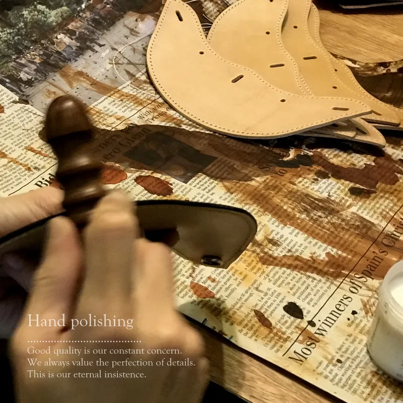 leather visor 手作皮革帽舌 - 銀釦 深綠色