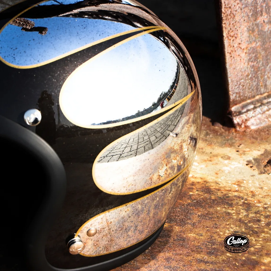 GALLOP 1932 速度線 3/4半罩安全帽 電鍍舊化版本款