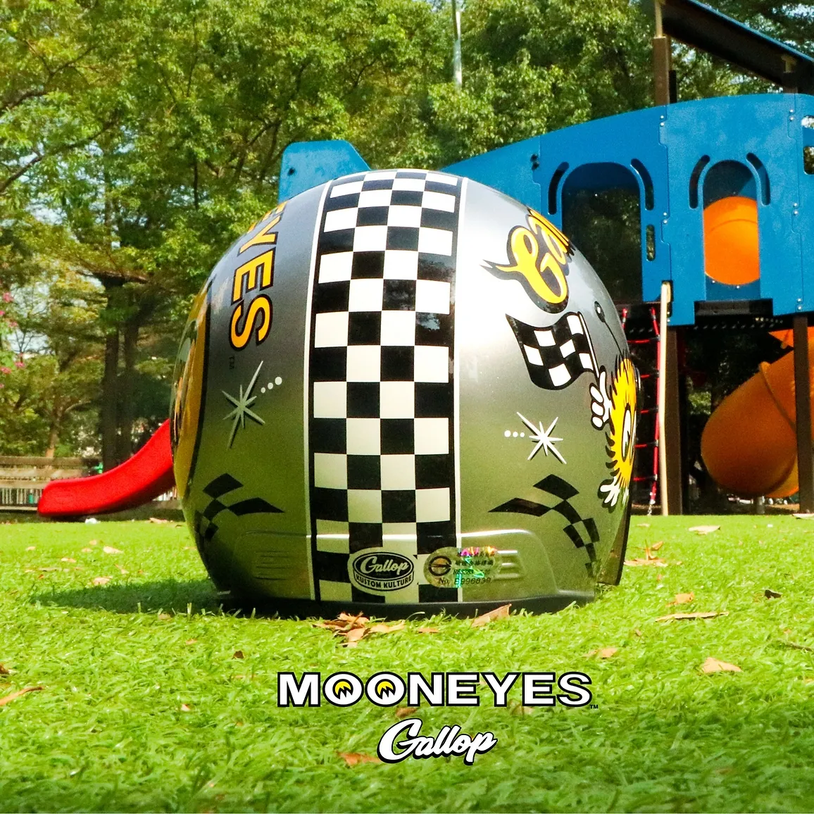 MOONEYES X GALLOP Kids helmets聯名童帽(銀色)