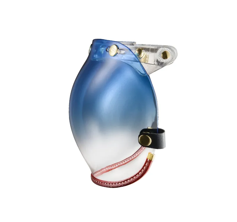 咖啡皮革TOP PP釦式風鏡-漸層藍色