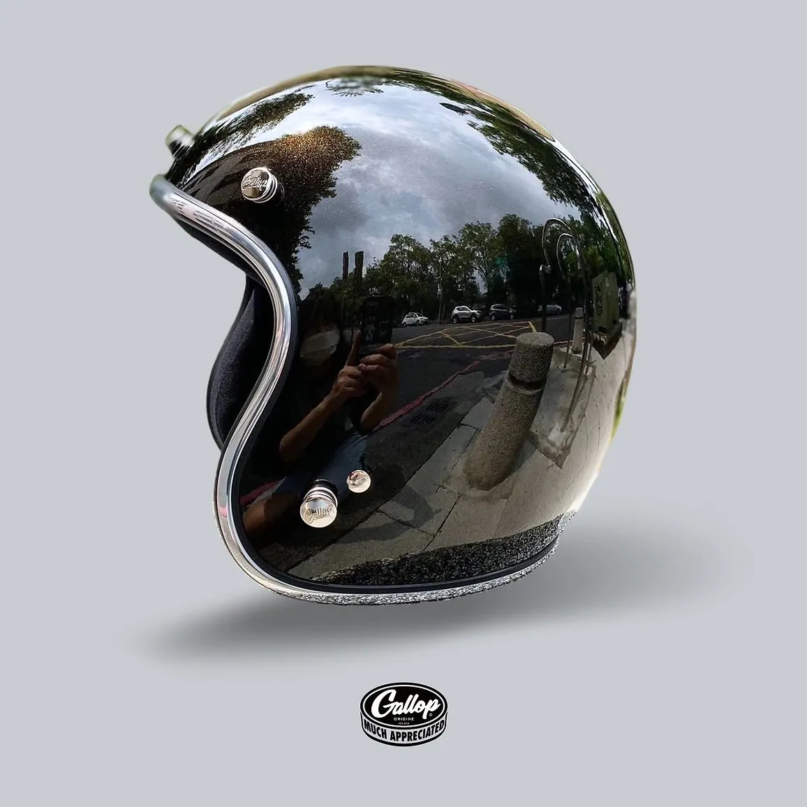 Gallop 3/4素色 復古安全帽 黑色系列