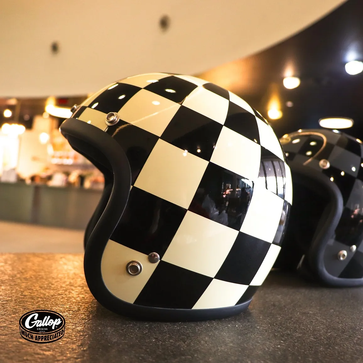GALLOP「Retro Grid」方格棋復古安全帽