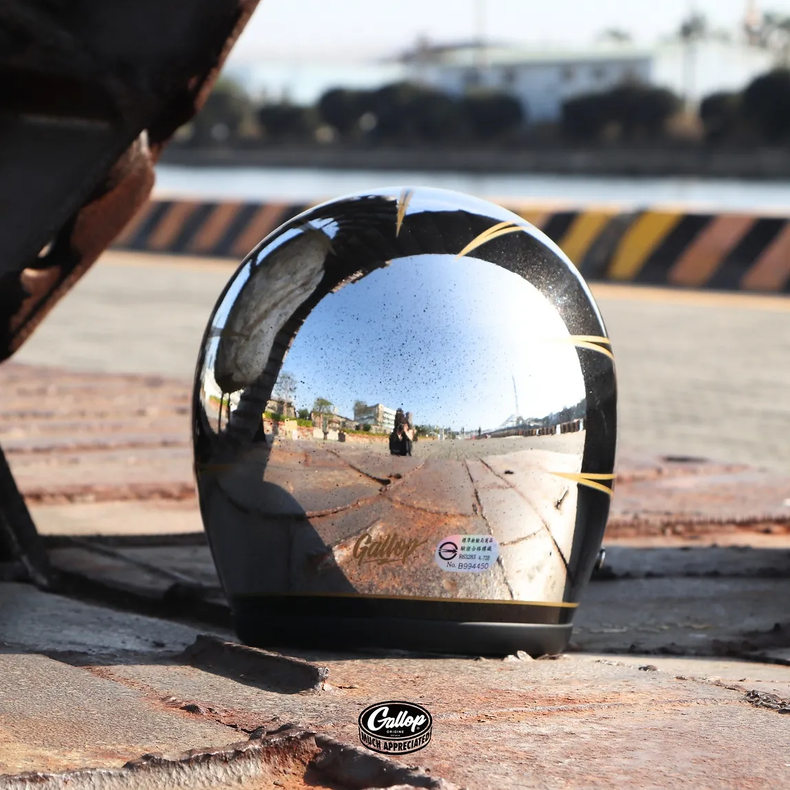 GALLOP 1932 速度線 3/4半罩安全帽 電鍍舊化版本款