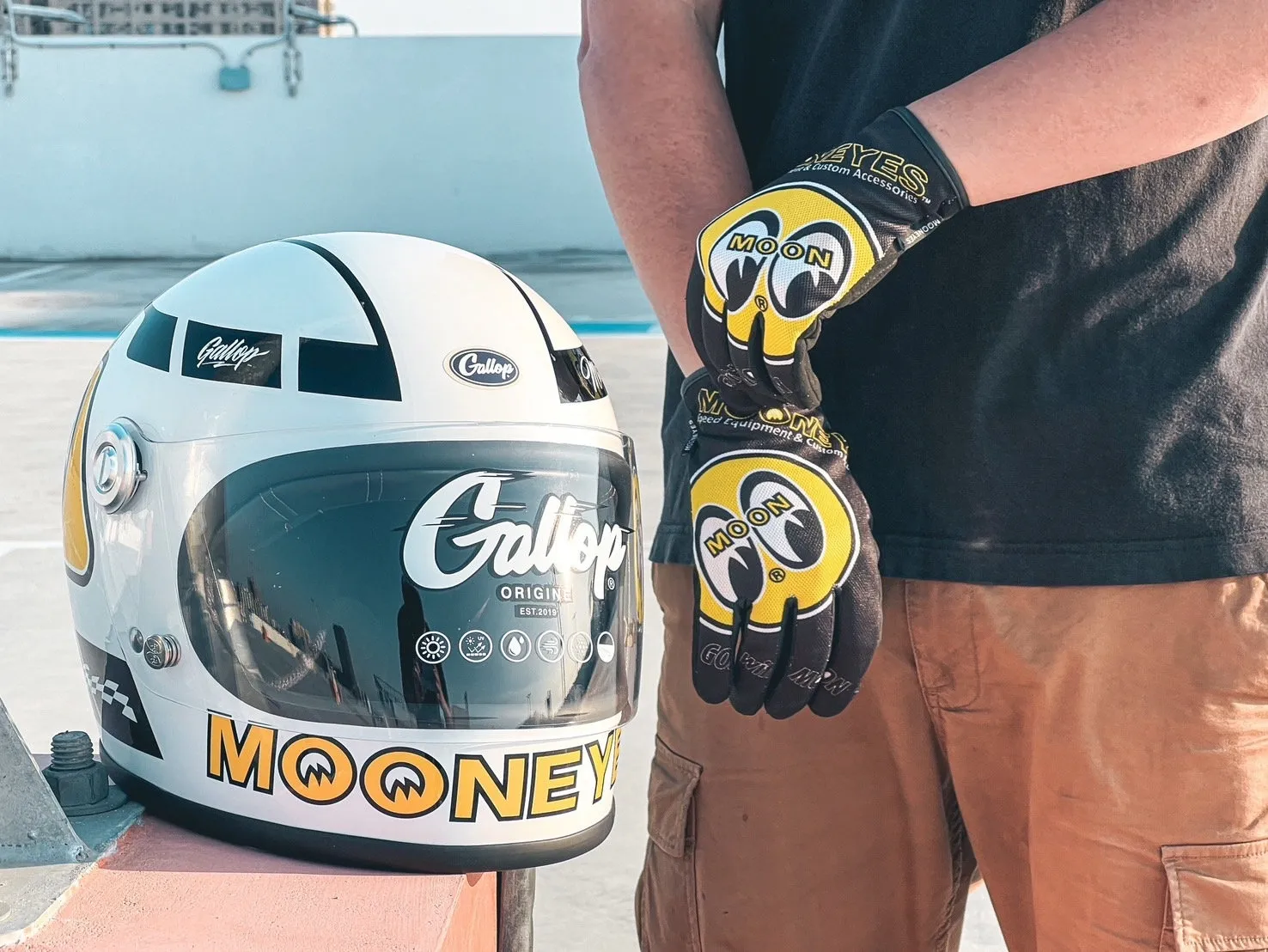 台灣製造 MOONEYES x GALLOP 聯名全罩式安全帽 樂高帽