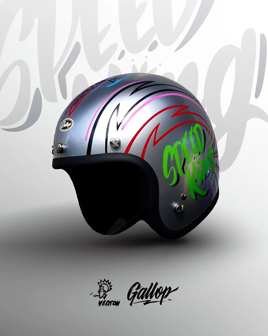 日本 虹彩屋 × Gallop- SPEED KING 復古安全帽
