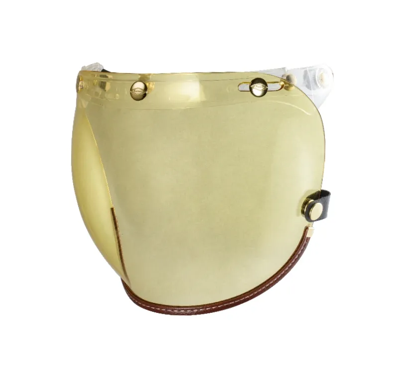 咖啡皮革TOP PP釦式風鏡-黃色