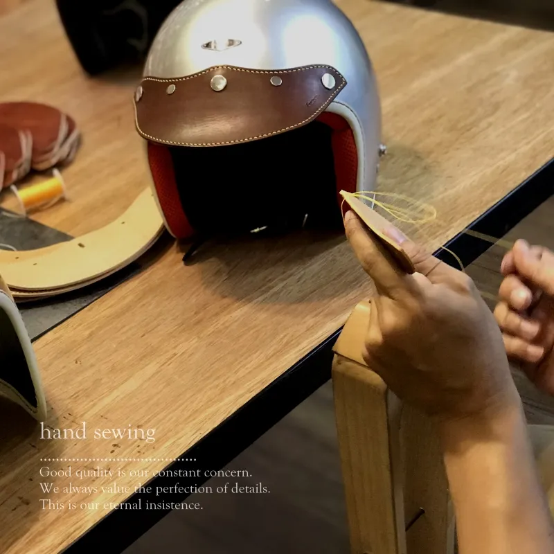 leather visor 手作皮革帽舌 - 銀釦 深綠色