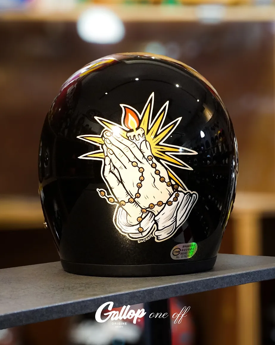 One off系列 老美式彩繪帽設計 3/4半罩安全帽