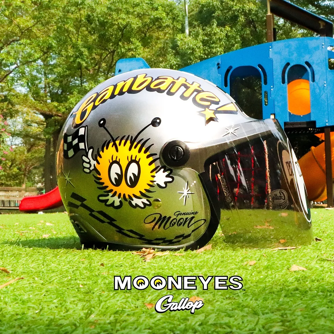 MOONEYES X GALLOP Kids helmets聯名童帽(銀色)