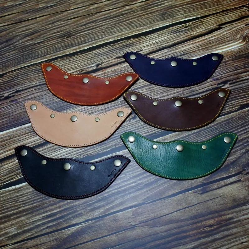leather visor 手作皮革帽舌 - 銅釦 深綠色