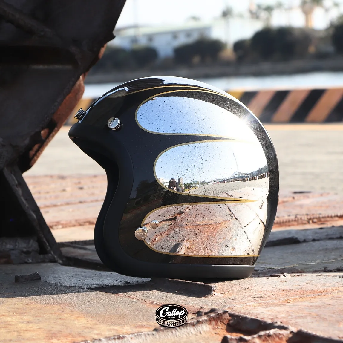 GALLOP 1932 速度線 3/4半罩安全帽 電鍍舊化版本款