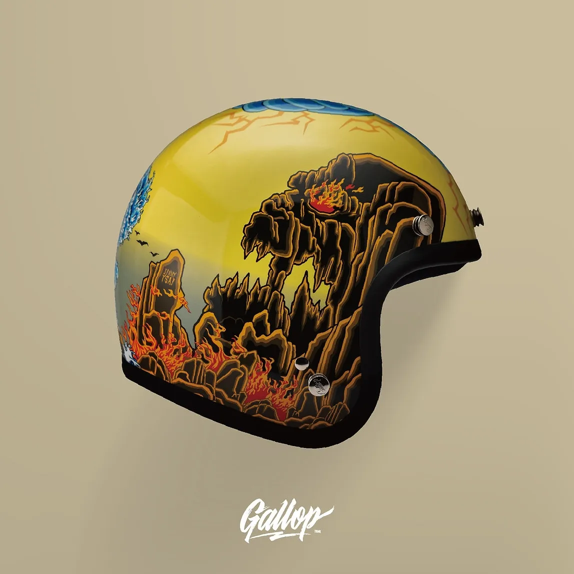 藝術家Jimmy Tsai x Gallop - 山海觀藝術 3/4半罩安全帽