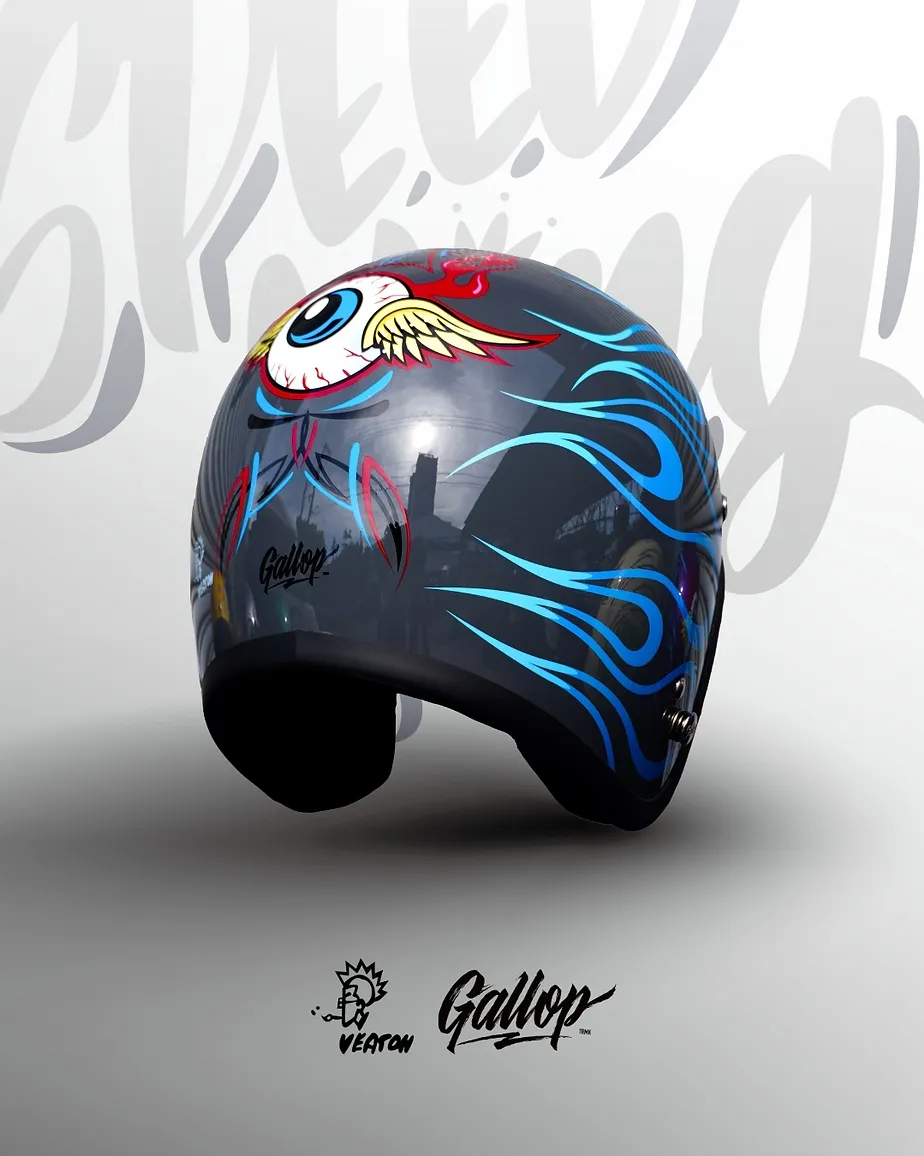日本 虹彩屋 × Gallop- SPEED KING 復古安全帽