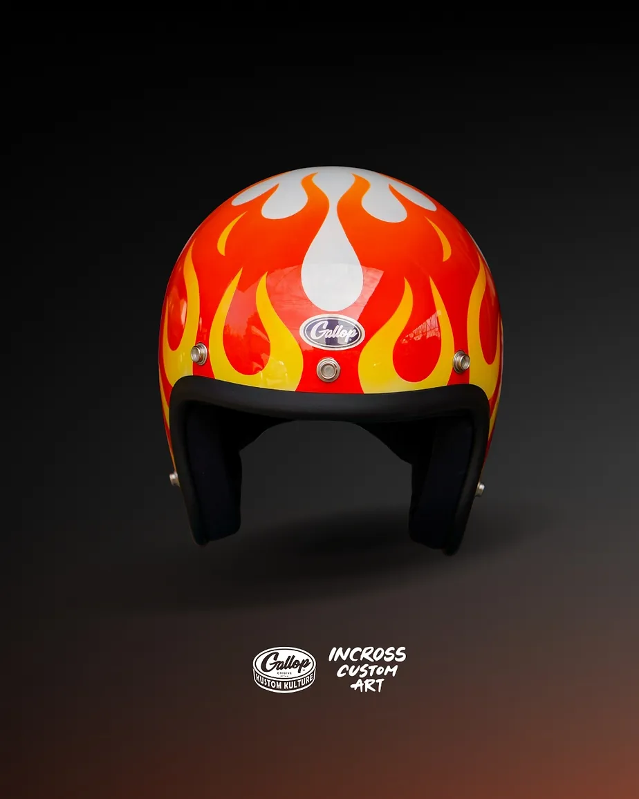 GALLOP 炎 彩繪設計款 3/4半罩 復古安全帽