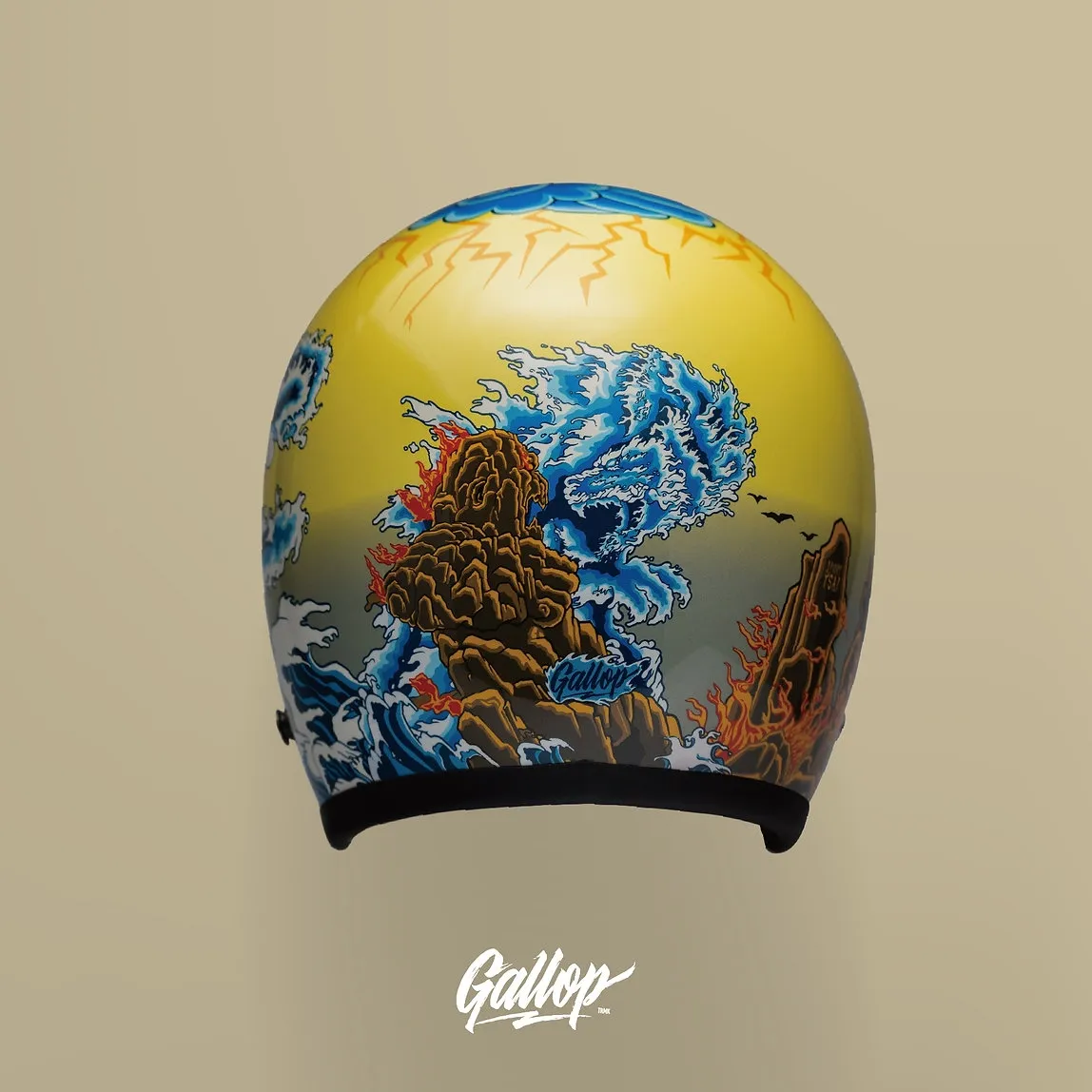 藝術家Jimmy Tsai x Gallop - 山海觀藝術 3/4半罩安全帽
