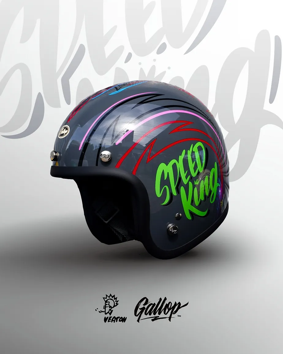 日本 虹彩屋 × Gallop- SPEED KING 復古安全帽