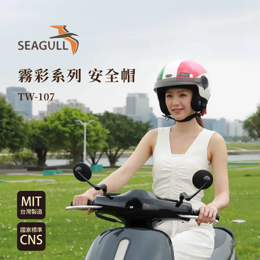 【海鷗安全帽】TW-107條紋霧彩安全帽