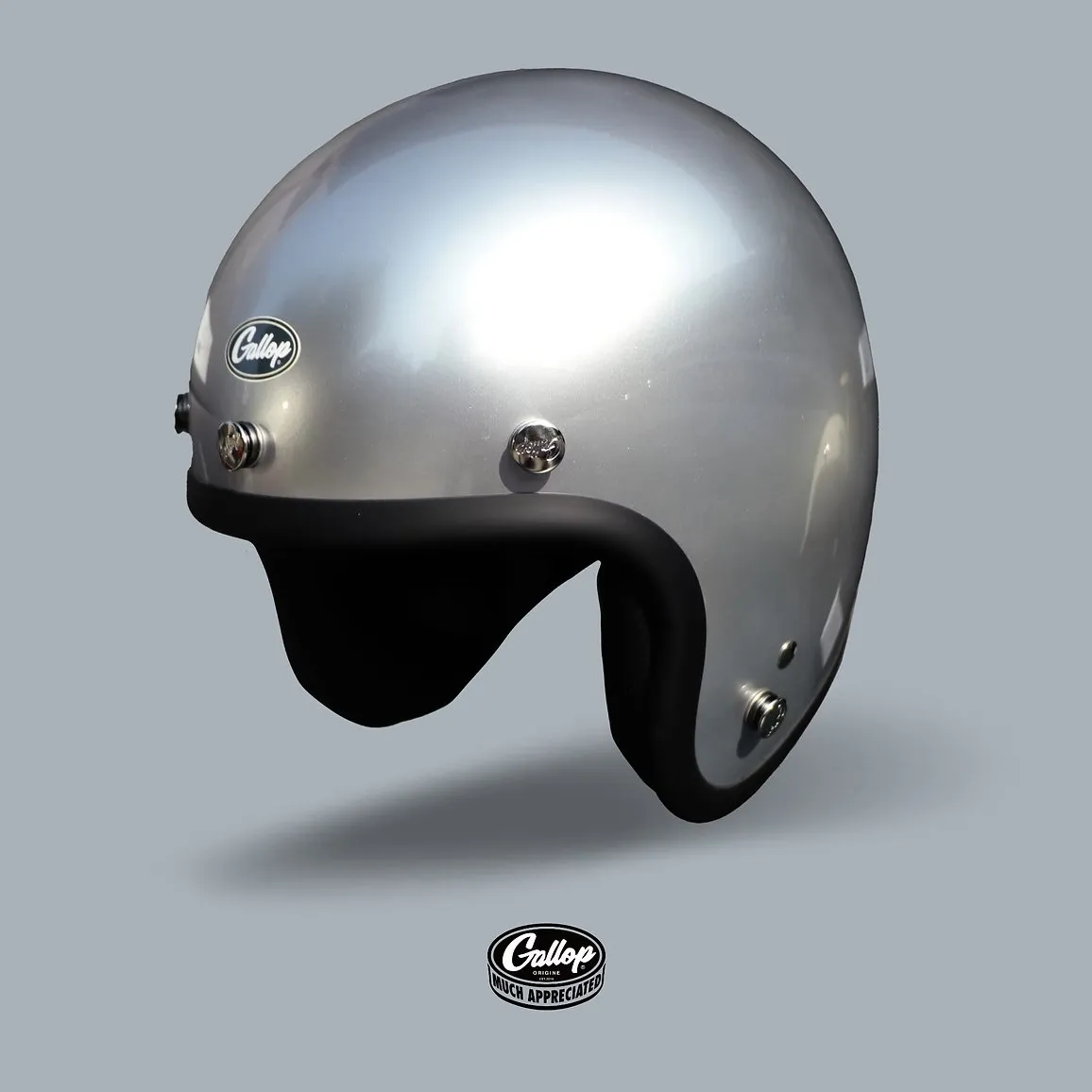 Gallop 3/4素色 復古安全帽 白/銀/灰 系列