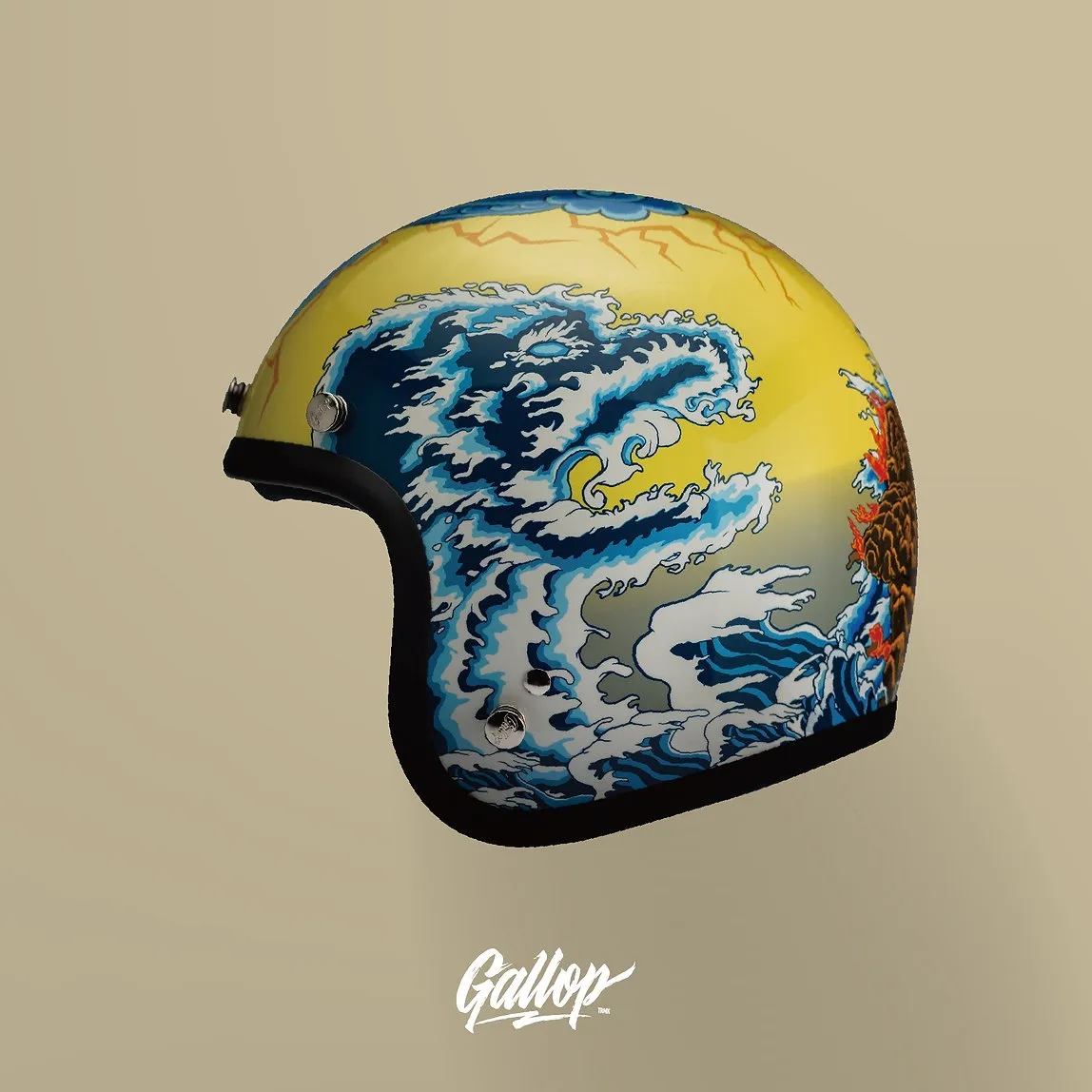 藝術家Jimmy Tsai x Gallop - 山海觀藝術 3/4半罩安全帽