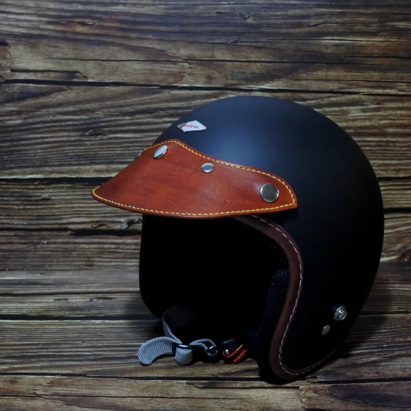 leather visor 手作皮革帽舌 - 銀釦 深綠色
