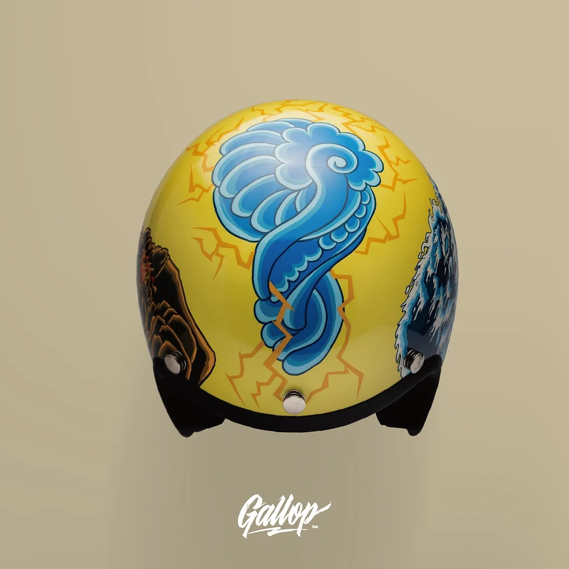 藝術家Jimmy Tsai x Gallop - 山海觀藝術 3/4半罩安全帽