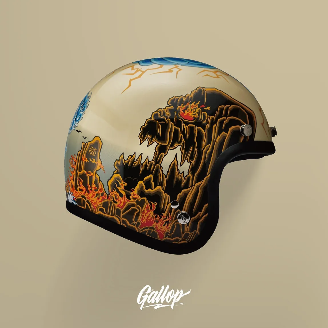 藝術家Jimmy Tsai x Gallop - 山海觀藝術 3/4半罩安全帽