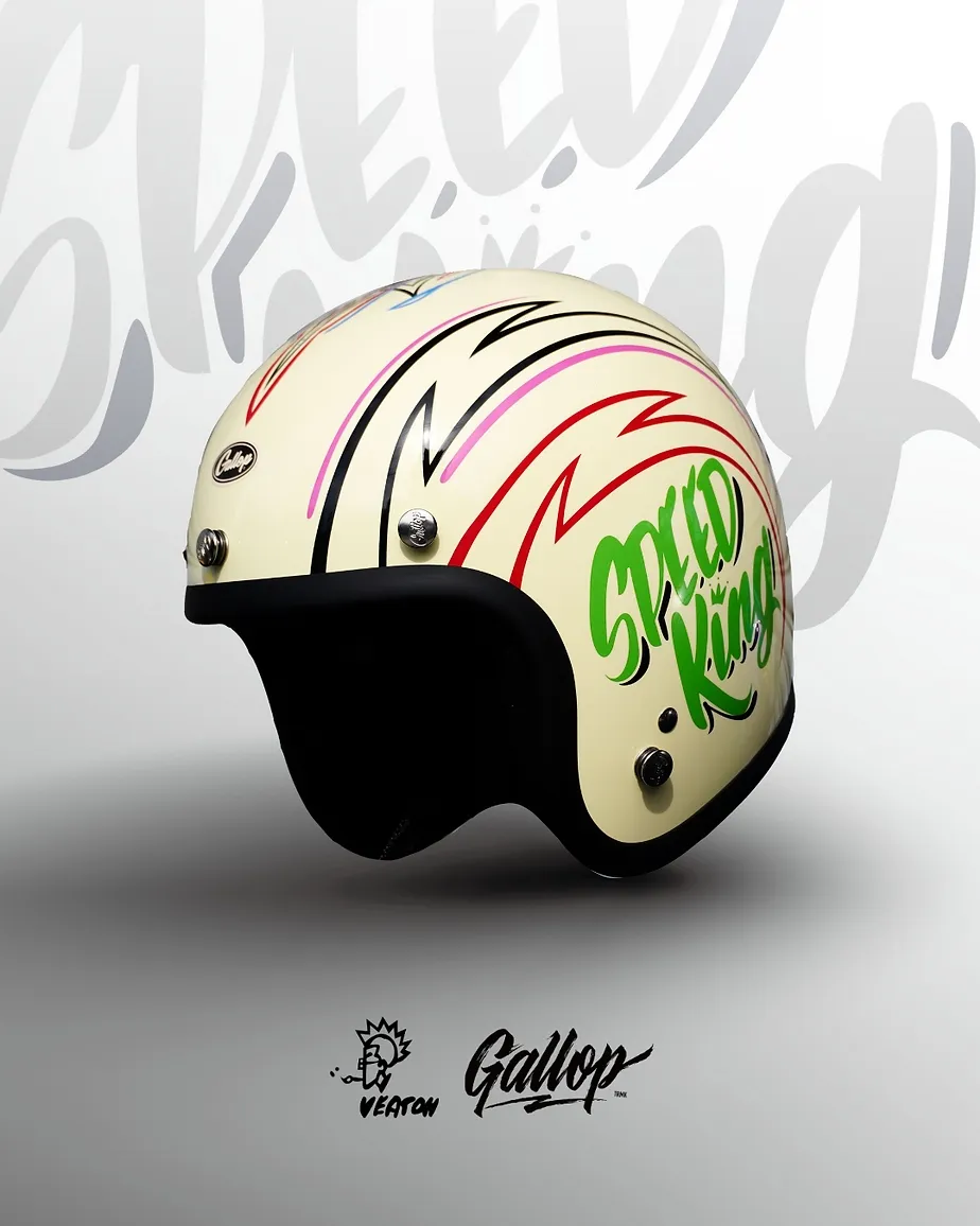 日本 虹彩屋 × Gallop- SPEED KING 復古安全帽