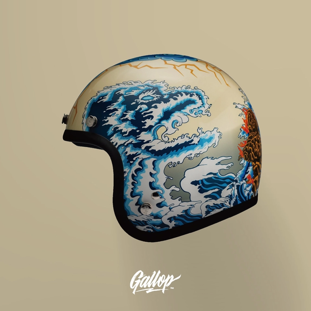 藝術家Jimmy Tsai x Gallop - 山海觀藝術 3/4半罩安全帽