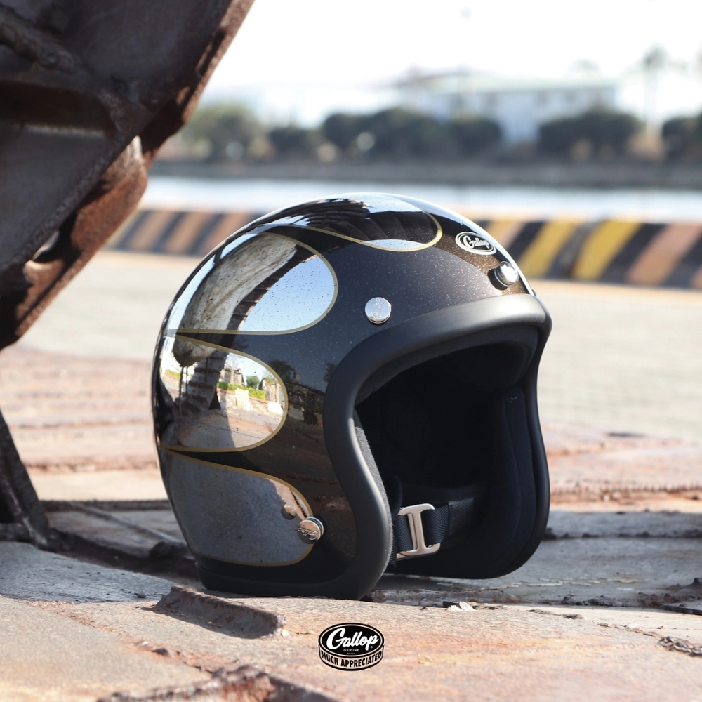 GALLOP 1932 速度線 3/4半罩安全帽 電鍍舊化版本款