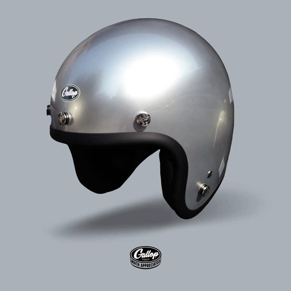 Gallop 3/4素色 復古安全帽 白/銀/灰 系列