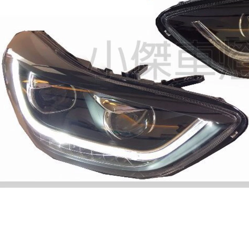 HYUNDAI ELANTRA 12 13 14 年 下導光 四魚眼LED 跑馬 流光 方向燈 大燈