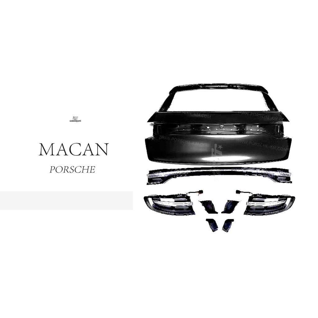 新 保時捷 MACAN 14-18 前期改後期 舊改新 LED 光條 跑馬 流水 貫穿式尾燈 尾門 後廂蓋 素材