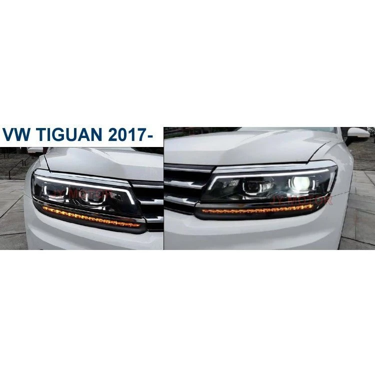 VW TIGUAN 2017 2018 年 R-LINE LED日行燈 + 跑馬流光方向燈 雙光四魚眼 大燈