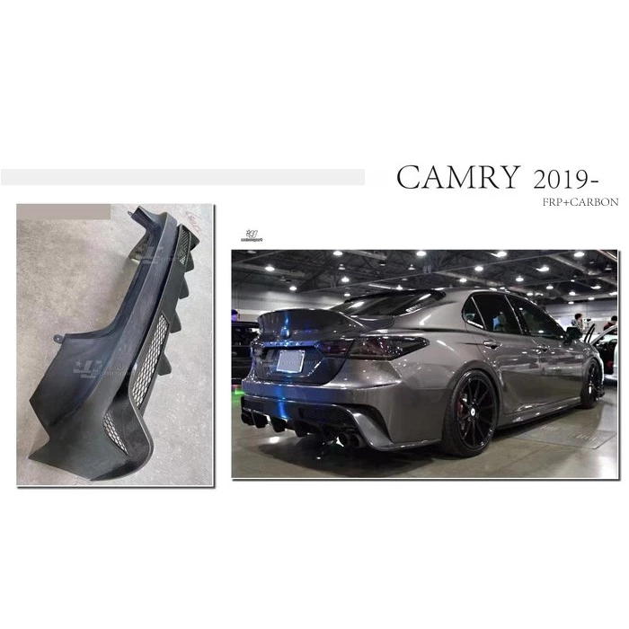 新 TOYOTA CAMRY 8代 18 19 20 21 戰鬥版 後保桿 後大包 ABS+水轉印卡夢 素材