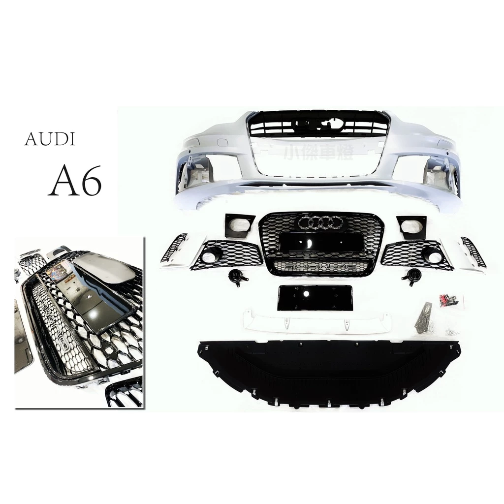 全新 奧迪 AUDI A6 12 13 14 15 年 改 RS6 式樣 前保桿 前大包 空力套件 素材